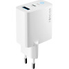 Forever TC-06-20AC PD QC charger 1x USB-C 1x USB 20W white