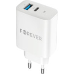 Forever TC-07-30AC PD QC charger 1x USB-C 1x USB 30W white