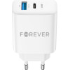 Forever TC-07-30AC PD QC charger 1x USB-C 1x USB 30W white