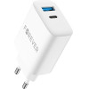 Forever TC-07-30AC PD QC charger 1x USB-C 1x USB 30W white + USB-C - USB-C cable 60W