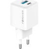 Forever TC-08-20AC GaN PD QC charger 1x USB-C 1x USB 20W white
