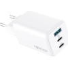 Forever TC-08-65ACC GaN PD QC charger 2x USB-C 1x USB 65W white