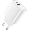 Forever wall charger 1xUSB QC 3.0 + 1xUSB-C PD 20W LS-04 white