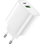 Forever wall charger 1xUSB QC 3.0 + 1xUSB-C PD 20W LS-04 white