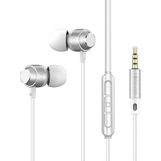 Forever wired earphones EP-01 jack 3,5mm white