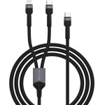 Devia 2in1 cable Extreme EC648 USB-C + USB-C - Lightning 1,2 m 3A black