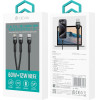 Devia 2in1 cable Extreme EC648 USB-C + USB-C - Lightning 1,2 m 3A black