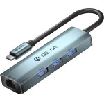 Devia adapter HUB 4in1 EC621 USB-C 3.1 to 3x USB 3.0 + RJ45 deep gray
