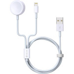 Devia cable 2in1 Smart EA199 USB - Lightning white with inductive magnetic charger for Apple Watch