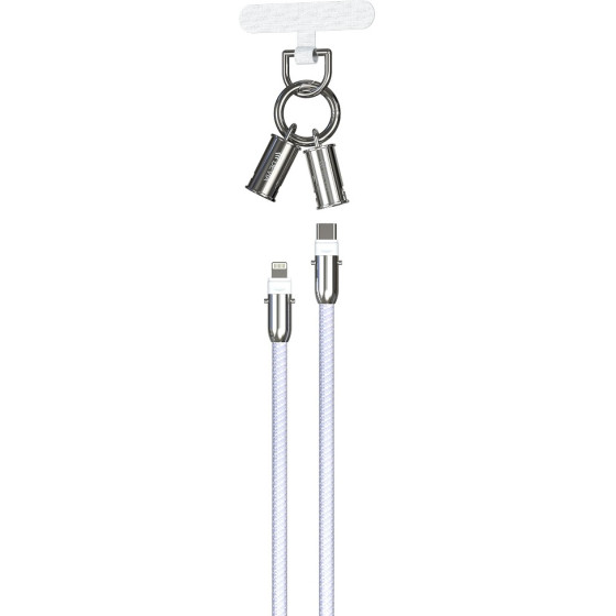 Devia cable lanyard 2in1 PD USB-C - Lightning 1,2 m 27W purple