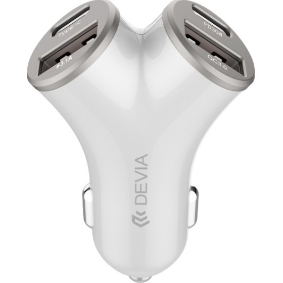 Devia car charger Extreme Metal PD 48W 2x USB 2x USB-C silver