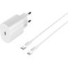 Devia wall charger Rocket PD 20W 1x USB-C white + cable USB-C - Lightning