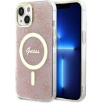 Guess case for iPhone 14 Pro 6,1'' GUHMP14SH4STP pink hardcase Magsafe IML 4G