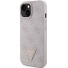 Guess case for iPhone 15 6,1'' GUHCP15SP4TDPP pink hardcase Leather 4G Triangle Strass