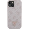 Guess case for iPhone 15 6,1'' GUHCP15SP4TDPP pink hardcase Leather 4G Triangle Strass