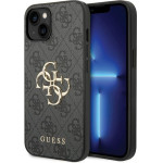 Guess case for iPhone 15 Plus 6,7'' GUHCP15M4GMGGR grey HC PU Leather 4G Metal Logo