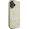 Guess case for iPhone 16 6,1'' GUHMP16SPSAPSMED gold hardcase Saffiano Peony Classic Logo MagSafe