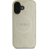 Guess case for iPhone 16 6,1'' GUHMP16SPSAPSMED gold hardcase Saffiano Peony Classic Logo MagSafe
