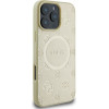 Guess case for iPhone 16 Pro 6,3'' GUHMP16LPSAPSMED gold hardcase Saffiano Peony Classic Logo MagSafe