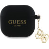 Guess Cover for AirPods 4 Silicone 4G Charm Black