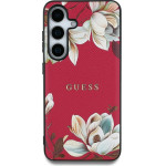 Guess HC Magnetic PU Grained Flowers Classic Logo case for Samsung Galaxy S25 Ultra fuchsia