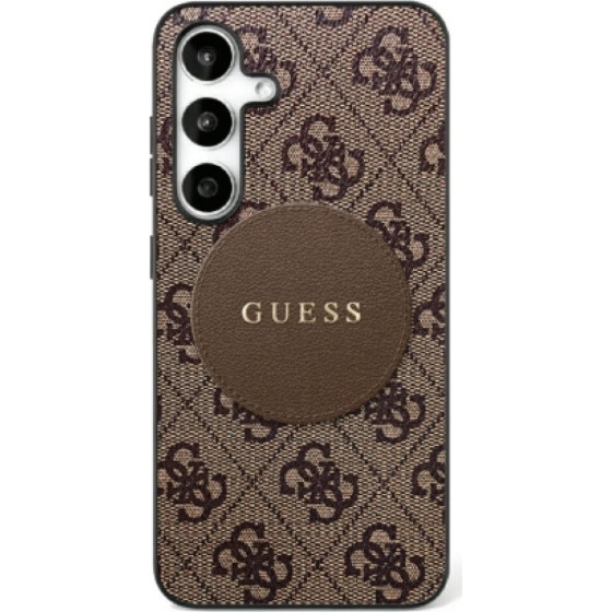 Guess HC MagSafe PU 4G Circle Classic Logo case for Samsung Galaxy S25 Ultra brown