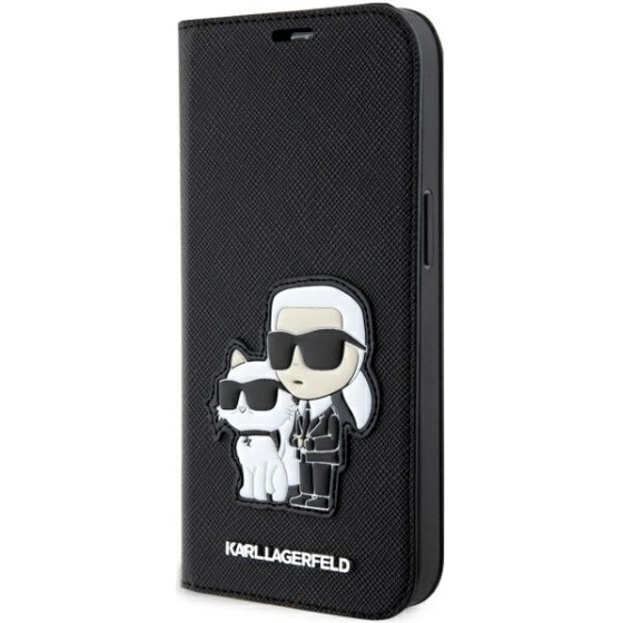 Karl Lagerfeld case for iPhone 14 Pro Max 6,7'' KLBKP14XSANKCPK black Saffiano Karl & Choupette