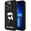 Karl Lagerfeld case for iPhone 14 Pro Max 6,7'' KLHCP14X3DRKINK black hardcase Rubber Ikonik 3D