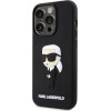 Karl Lagerfeld case for iPhone 14 Pro Max 6,7'' KLHCP14X3DRKINK black hardcase Rubber Ikonik 3D