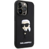 Karl Lagerfeld case for iPhone 14 Pro Max 6,7'' KLHCP14X3DRKINK black hardcase Rubber Ikonik 3D