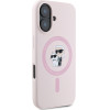 Karl Lagerfeld case for iPhone 16 6,1'' KLHMP16SSCMKCRHP pink hardcase Silicone KC Heads Ring MagSafe