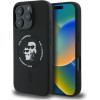 Karl Lagerfeld case for iPhone 16 Pro 6,3'' KLHMP16LSCMKCRHK black hardcase Silicone KC Heads Ring MagSafe
