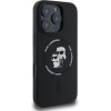 Karl Lagerfeld case for iPhone 16 Pro 6,3'' KLHMP16LSCMKCRHK black hardcase Silicone KC Heads Ring MagSafe