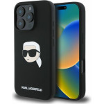 Karl Lagerfeld case for iPhone 16 Pro 6,3'' KLHMP16LSKHPPLK black hardcase Silicone KL Head Print MagSafe