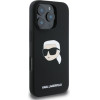 Karl Lagerfeld case for iPhone 16 Pro 6,3'' KLHMP16LSKHPPLK black hardcase Silicone KL Head Print MagSafe