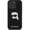 Karl Lagerfeld case for iPhone 16 Pro 6,3'' KLHMP16LSKHPPLK black hardcase Silicone KL Head Print MagSafe