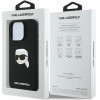 Karl Lagerfeld case for iPhone 16 Pro 6,3'' KLHMP16LSKHPPLK black hardcase Silicone KL Head Print MagSafe