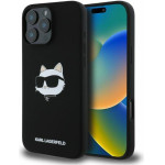Karl Lagerfeld case for iPhone 16 Pro Max 6,9'' KLHMP16XSCHPPLK black hardcase Silicone Choupette Head Print MagSafe