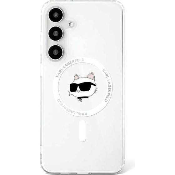 Karl Lagerfeld HC Magnetic IML Metal Choupette Head case for Samsung Galaxy S25 white