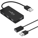 Maxlife Home Office Usb 2.0 Hub Usb - 4x Usb 0,15 m Black + Cable 1,5 m