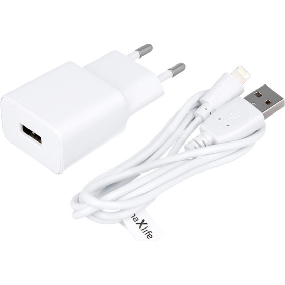 Maxlife MXTC-01 Charger 1x Usb 1A White + Lightning cable
