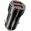 XO car charger CC48 2x USB 2,4A black + USB-C cable