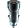 XO car charger CC60 60W 1x USB 1x USB-C blue + USB-C - USB-C cable
