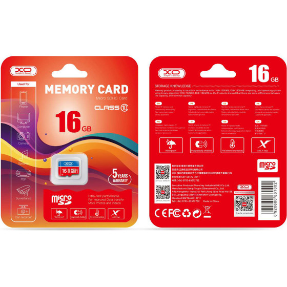 XO memory card 16GB microSDHC cl. 10