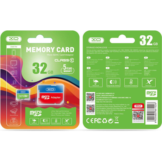 XO memory card 32GB microSDHC cl. 10 + adapter