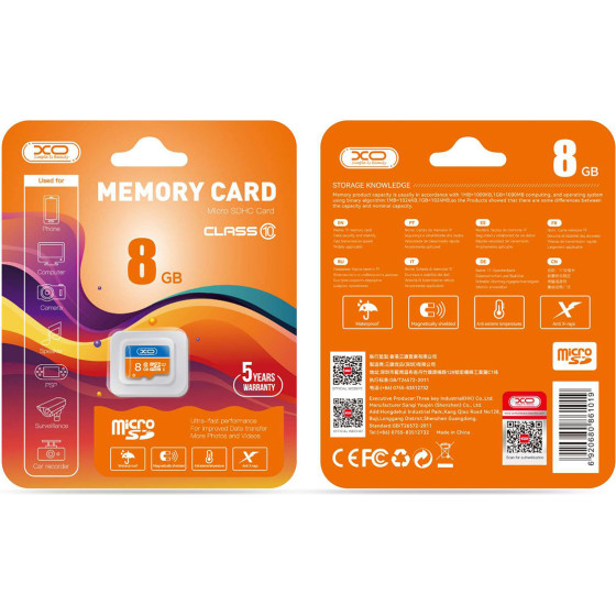 XO memory card 8GB microSDHC cl. 10