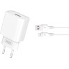XO wall charger CE02D QC 3.0 18W 1x USB white + USB-C cable