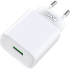 XO wall charger CE02D QC 3.0 18W 1x USB white + USB-C cable