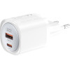 XO wall charger CE21 PD 30W 1x USB-C 1x USB white + cable USB-C - Lightning