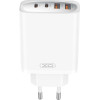 XO wall charger CE22 PD 45W 2x USB-C 2x USB white + cable USB-C - USB-C